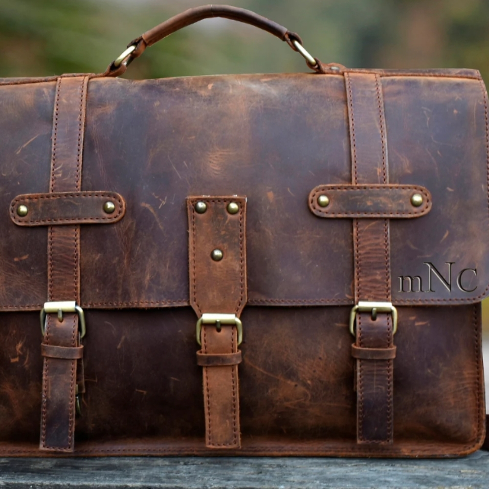 ALDESAKA rustic messenger bag